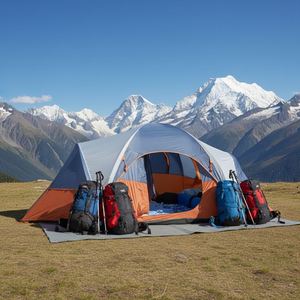 Carpa de Lona para Acampar al Aire Libre, para 3-4 Personas, Familiar, de Emergencia, de Una Habitación, Impermeable, para Todas las Estaciones, de Doble Capa, con Refuerzo Diagonal - Product Image 2