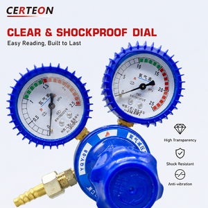 Régulateur de pression pour oxygène avec double manomètre filetage mâle G5/8 soudage argon CO2 propane régulateur - Product Image 4