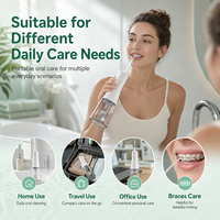 Wiederaufladbarer USB Tragbarer Wasserflosser mit 350ml Abnehmbarem Tank IPX7 Wasserdicht 3 Betriebsmodi für Haushalt & Hotel