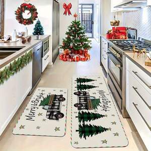 พรมคริสต์มาส Temu ขนาด 16x40 ซม. กันลื่น ซึมซับน้ำ รูปทรงสี่เหลี่ยมผืนผ้า ลายแปลกใหม่ สำหรับปูพื้นทางเข้าบ้าน - Product Image 2
