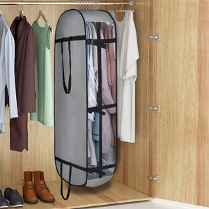 <span class=keywords><strong>Housse</strong></span> de rangement suspendue pour vêtements avec 6 boucles réglables, protège-robe et costume avec fenêtre transparente, anti-poussière, pour l'organisation de la garde-robe - Product Image 2