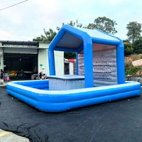 Bar aquatique gonflable commercial mobile 6x6m, capacité 300kg, installations de divertissement, garantie 2 ans pour parcs et jardins