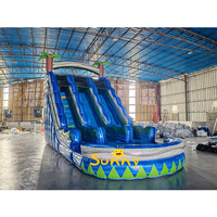 Château gonflable personnalisé de 15 pieds, 20 pieds, 30 pieds, grand toboggan aquatique gonflable géant d'extérieur pas cher avec piscine pour adultes et enfants