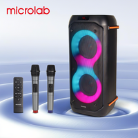OEM/ODM Enceinte de 6,5 pouces pour DJ et fêtes en extérieur, RGB sans fil, double mode, 2 microphones, Microlab PT602W