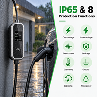 Chargeur EV AC Type 1 J1772 3.8kW 7.6kW 9.6kW 16A 32A 40A 240V FCC RoHS avec écran LCD 2.8 pouces, application, WiFi, Bluetooth, IP65, IK10 - Fournisseur OEM ODM