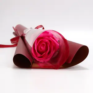 Рекламный подарок с логотипом на заказ, красное мыло 55 см, букет цветов розы на День святого Валентина, Рождество, свадьбу, украшение цветов