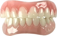 Prothèse dentaire complète en silicone à clipser, couvre-dents ajustables pour un sourire éclatant et un blanchiment des dents
