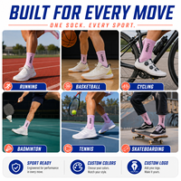 Chaussettes de sport en coton tricotées avec logo OEM, écologiques, respirantes, pour le basketball, la gym, l'entraînement, chaussettes de sport mi-mollet personnalisées, unisexes