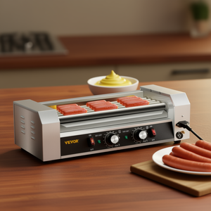 Grille à hot-dogs électrique Vevor 12 capacités en acier inoxydable 750W, double contrôle de température, usage commercial - Product Image 2