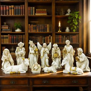 Witt Decoraciones Religiosas Set de Belén Navideño de 11 Piezas Figuras de Nacimiento para Navidad el Nacimiento de Jesucristo - Product Image 1
