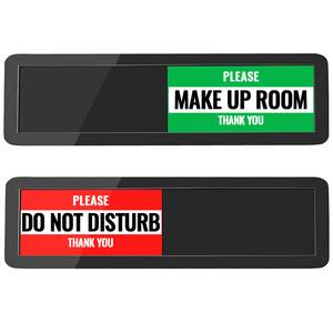 Slide Out Door Sign For Hotel Room Status Make Up Room Do Not Disturb Portable <b>Acrylic</b> Notice <b>Board</b> Black - Product Image 5