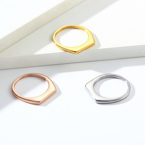 Women's Geometric <b>Titanium</b> Steel <b>Ring</b> Steel Gold Rose Gold Any Occasion Jewelry - Product Image 3