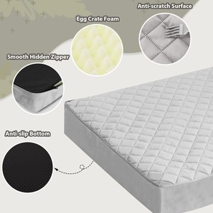 Coussin orthopédique matelassé à carreaux en velours hollandais pour chien, tapis pour animaux de compagnie, canapé-lit amovible et lavable pour chien, vente en gros - Product Image 2