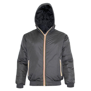 Fashion Men's Reversible Hoodie Bomber Jacket with Zipper Polyester / Nylon Closure Front Logo-Custom Men Jacket Hoodie - Product Image 1