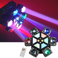 Luz de Escenario Móvil de Seis Brazos con LED RGBW de 120W, 4 en 1, Láser, Estroboscópico, Beam, Wash, Control Remoto DMX512 para Bodas, KTV, Fiestas en Casa