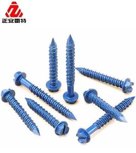 Leite Vis à béton fendue à tête hexagonale bleue en acier inoxydable haute résistance Système OEM métrique en pouces - Product Image 3