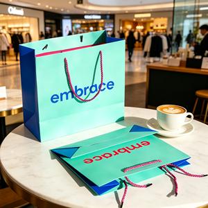 Bolsa de Papel Verde con Logotipo Personalizado, Bolsa de Regalo para Tienda de Ropa, Bolsas de Compras para Zapatos, Cosméticos, para Pequeñas Empresas - Product Image 3