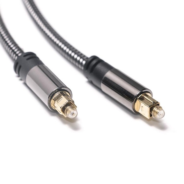 Customized Logo Gold-Plated Digital Fiber Optic Audio Cable 1 Core Nylon Optical Audio Toslink Cable