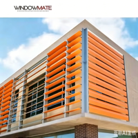 Système de ventilation de façade de bâtiment extérieur, système d'ombrage décoratif motorisé manuel, lamelles en aluminium légères et économes en énergie