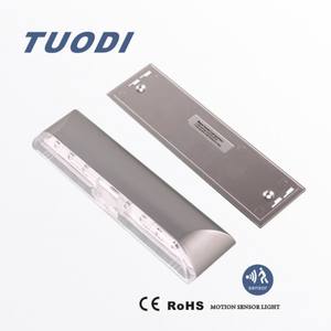 TUODI 8 ampoules argent <span class=keywords><strong>LED</strong></span> trou <span class=keywords><strong>de</strong></span> serrure lampe moderne infrarouge PIR sans fil <span class=keywords><strong>détecteur</strong></span> <span class=keywords><strong>de</strong></span> <span class=keywords><strong>mouvement</strong></span> pour appartement/usage résidentiel porte - Product Image 2