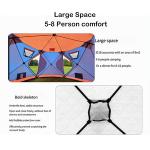 Tienda de pesca en hielo aislada para 4-6 personas, Oxford cálida gruesa con ventanas ventiladas visibles para pesca en hielo - Product Image 4