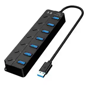 뜨거운 판매 USB 3.0 4 포트 7 포트 USB 허브 3.0 고속 5gbps 마이크로 USB 허브 분배기 어댑터 7 포트 허브