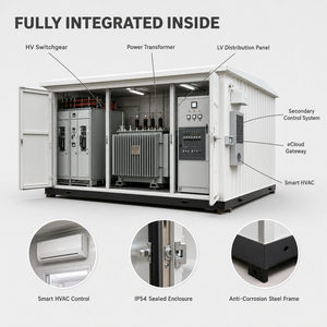 Poste de transformateur préfabriqué clé en main 6kV 10kV 35kV – Solution d'alimentation modulaire personnalisée pour projets EPC solaires et éoliens CE - Product Image 5