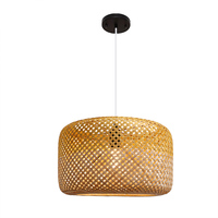 Fusen moderne fait à la main en bambou naturel pendentif éclairage japonais/asiatique rotin lustre abat-jour couverture pour la maison
