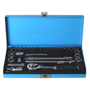 Juego de Llaves de Tubo FIXTEC de Alta Calidad, 31 Piezas, 1/4'', para Reparación de Automóviles, Estándar y Métrico, FHST0631 - Product Image 2