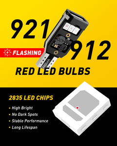 Ampoule LED de voiture AUXITO T15 Rouge W16W 12V, clignotant, feu de recul, clignotant stroboscopique, remplacement - Product Image 5