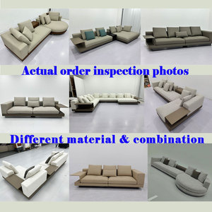 Sofá de cuero auténtico OKF, sofá seccional con almacenamiento, sofá de cuero de alta calidad, cómodo conjunto de sofá de cuero de lujo - Product Image 2