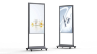 Pantalla LCD de Señalización Digital de Doble Cara para Interiores, de 43, 49 y 55 Pulgadas, para Colgar en el Techo o Montar en el Suelo, para Publicidad en Escaparates de Tiendas
