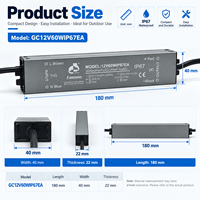 Alimentation LED étanche IP67 pour extérieur, 12V 60W DC, Driver Slim AC176-264V pour Bande LED, Signalétique et Éclairage Extérieur