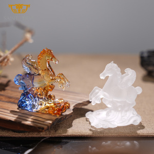 2026 Cristal Cheval Figurine Élégant Verre Art Décoratif Cheval Sculpture Décor À La <span class=keywords><strong>Maison</strong></span> Unique Idée Cadeau - Product Image 4