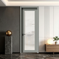 Portes en verre de style français HEHAI avec isolation acoustique, matériau composite fini pour une utilisation intérieure dans les villas, salles de bain, salons