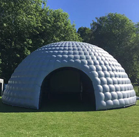 Dôme de tente gonflable en plastique avec logo personnalisé pour repas en plein air/café, durable, résistant au vent, avec revêtement en Oxford et en tissu, distance de 5 m entre les baies