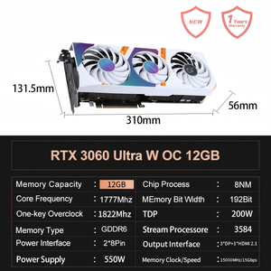 การ์ดจอประสิทธิภาพสูงสำหรับเล่นเกมบนเดสก์ท็อป RTX 3060 12G Battle AX รองรับ Ray Tracing และ DLSS สำหรับการเรนเดอร์เกม การตัดต่อวิดีโอ และกราฟิก - Product Image 6