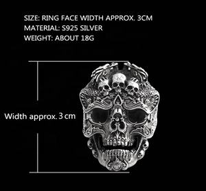 Vintage-Schmuck Herren Ringe 925 Silber Schädel, Gothic Schädel <span class=keywords><strong>Ring</strong></span> - Product Image 6