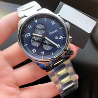 Jam Tangan Pria Merk Ternama Bosst Mewah Angka Arab Dial Biru Tali Baja Tahan Karat Tahan Air HB Quartz