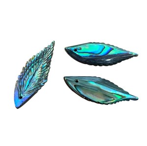 Tự Nhiên <span class=keywords><strong>Paua</strong></span> Seashell Craft Trang Sức Bào Ngư Shell Leaf <span class=keywords><strong>Feather</strong></span> Charm Mặt Dây Chuyền Vòng Cổ - Product Image 1
