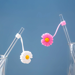 Cubierta <span class=keywords><strong>de</strong></span> paja <span class=keywords><strong>de</strong></span> vidrio <span class=keywords><strong>de</strong></span> 10mm Topper oso cabeza <span class=keywords><strong>de</strong></span> león sol flor cubierta <span class=keywords><strong>de</strong></span> paja queso naranja pajitas reutilizables cubre tapa para taza Stanley - Product Image 5