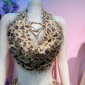 Nouvel ensemble tendance été 2026 pour femme, imprimé léopard, dos nu, col licou, à lacets, 2 pièces - Product Image 5