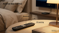 Control Remoto RCT7016 OEM/ODM Totalmente Personalizable con Código Fijo para Smart TV STB con Control por Infrarrojos y Voz, Plástico ABS