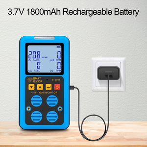 Smarsensor khí chuyên nghiệp sniffer màn hình co H2S O2 LEL dễ cháy <span class=keywords><strong>gas</strong></span> Meter có thể sạc lại đa 4 trong 1 <span class=keywords><strong>Gas</strong></span> <span class=keywords><strong>Detector</strong></span> - Product Image 4