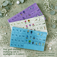 Set Mahjong Mewah Bertema Golf Modern Amerika 160Pcs Ubin Akrilik Permainan Meja Dekoratif Hadiah Liburan untuk Penggemar Mahjong