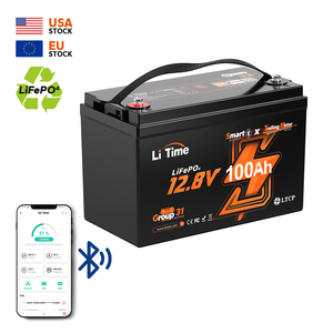 LiTime LiFePo4 <span class=keywords><strong>12</strong></span> 볼트 <span class=keywords><strong>100Ah</strong></span> TM 리튬 이온 태양 전지 저장 시스템 저온차단 보호 배터리 (블루투스 포함) - Product Image 5