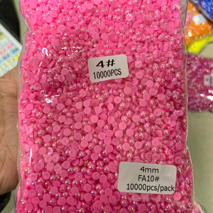 ลูกปัดไข่มุกแฟนซีคุณภาพสูง Abs สีหลังเรียบครึ่งกลมไข่มุกลูกปัดสำหรับกระเป๋าเสื้อผ้า Diy - Product Image 4