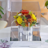 Boîte en acrylique de fleurs éternelles du jardin Monet de l'usine du Yunnan, cadeau pour mariage, fête des mères, Saint-Valentin