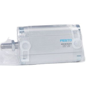 Festo Compact Cylinder ADVU-40-50-A-P-A 156633 Pneumatic Dual Action Aluminum Body Thread Connection - Product Image 1