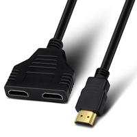 Adaptateur Répartiteur HDMI Senye 1080P 1 Entrée 2 Sorties avec Gaine PVC Mâle-Femelle pour Ordinateur et Haut-parleur